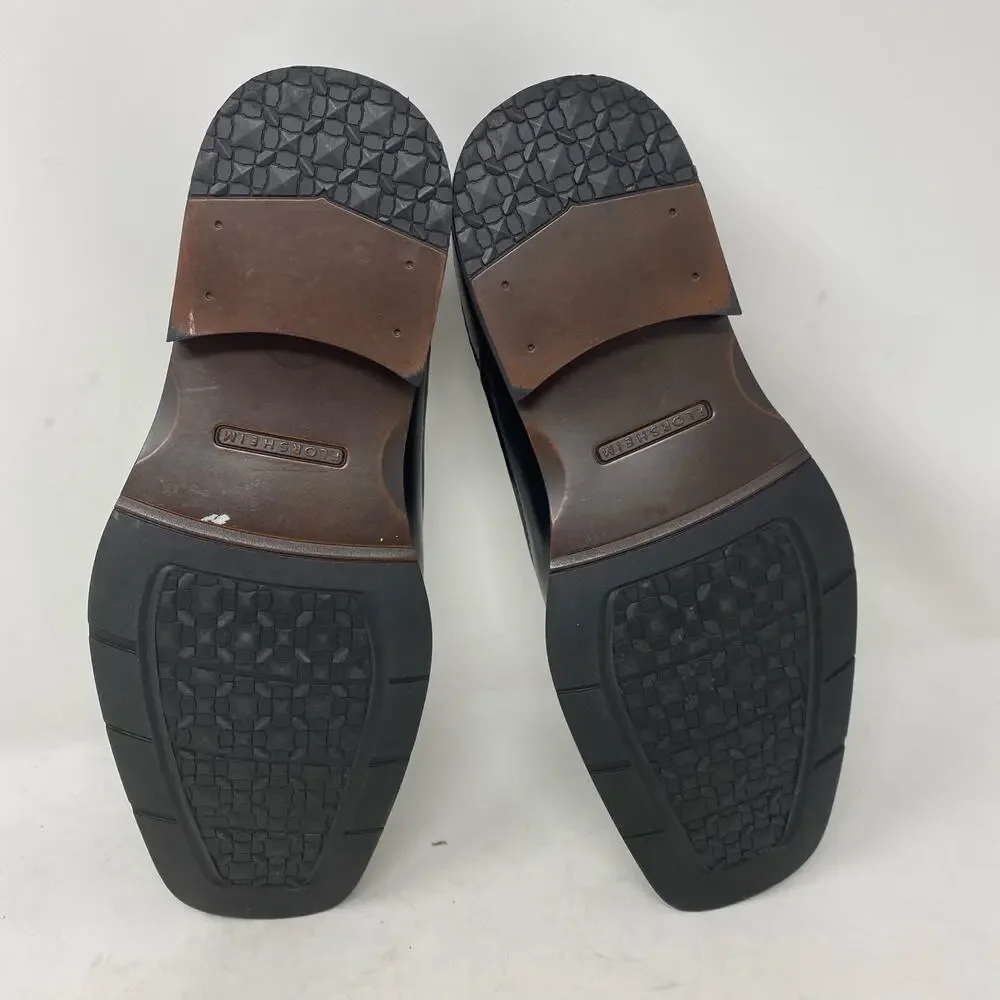 Florsheim Black Leather Moc Toe Slip On Shoes Mens Size 10.5